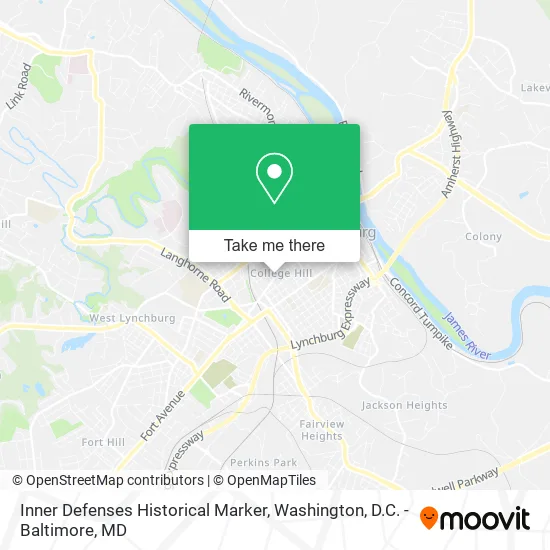 Inner Defenses Historical Marker map