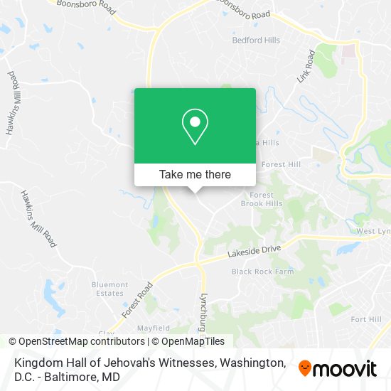 Kingdom Hall of Jehovah's Witnesses map