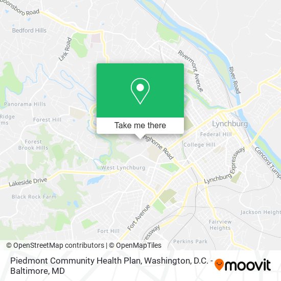 Mapa de Piedmont Community Health Plan
