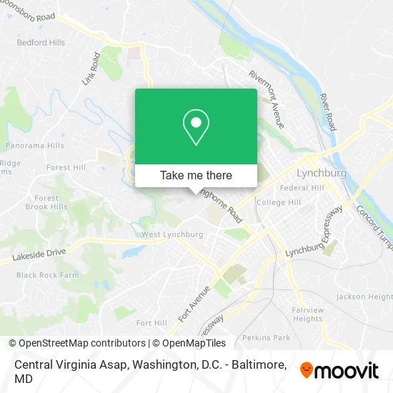 Mapa de Central Virginia Asap