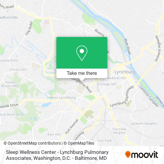 Mapa de Sleep Wellness Center - Lynchburg Pulmonary Associates