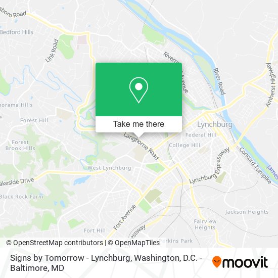 Signs by Tomorrow - Lynchburg map