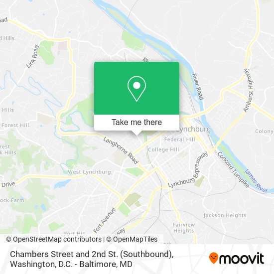 Mapa de Chambers Street and 2nd St. (Southbound)