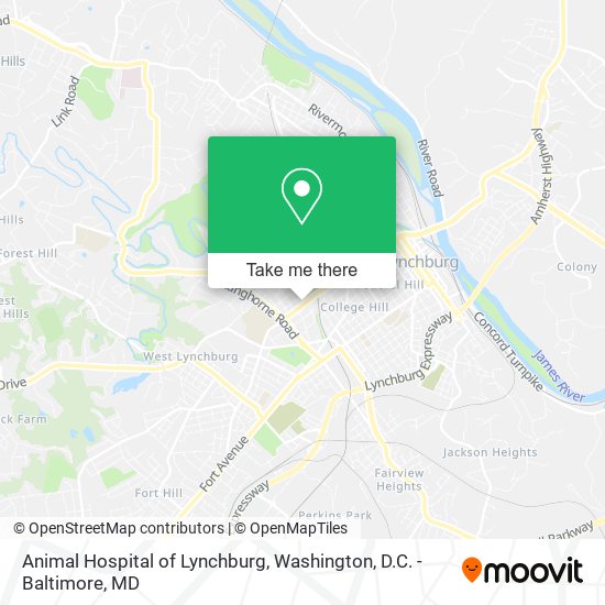 Animal Hospital of Lynchburg map