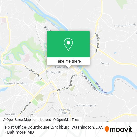 Mapa de Post Office-Courthouse Lynchburg