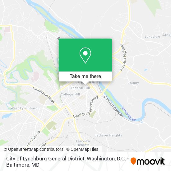 Mapa de City of Lynchburg General District