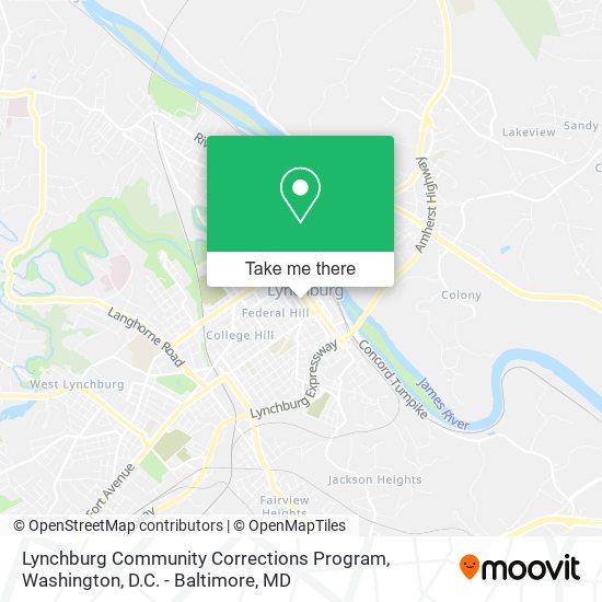 Mapa de Lynchburg Community Corrections Program