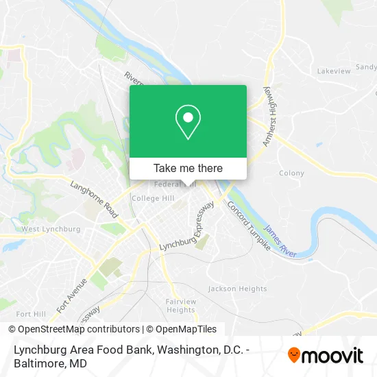 Lynchburg Area Food Bank map