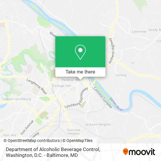 Department of Alcoholic Beverage Control map