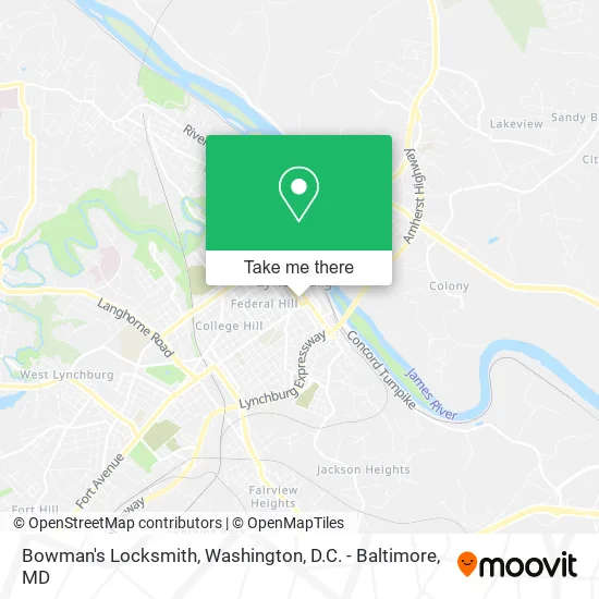 Bowman's Locksmith map