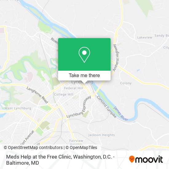 Mapa de Meds Help at the Free Clinic