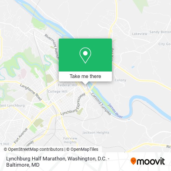 Lynchburg Half Marathon map