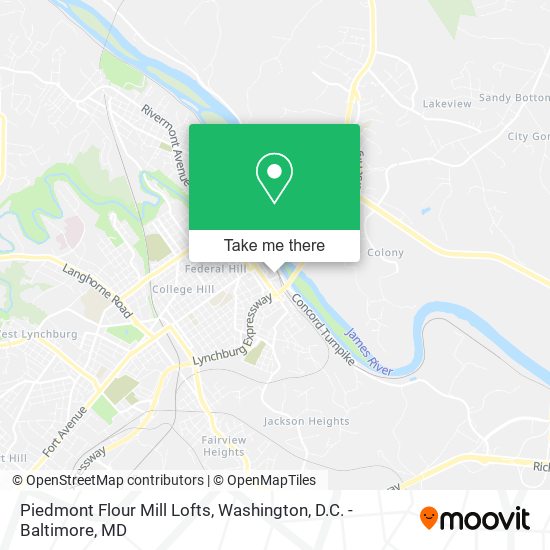 Mapa de Piedmont Flour Mill Lofts