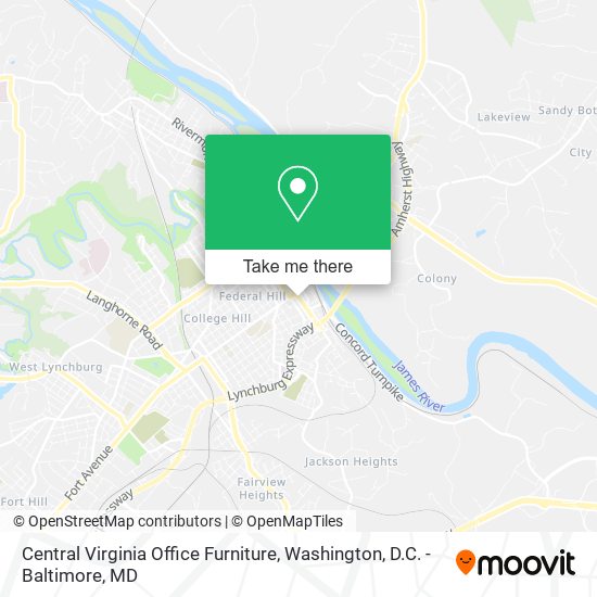 Central Virginia Office Furniture map