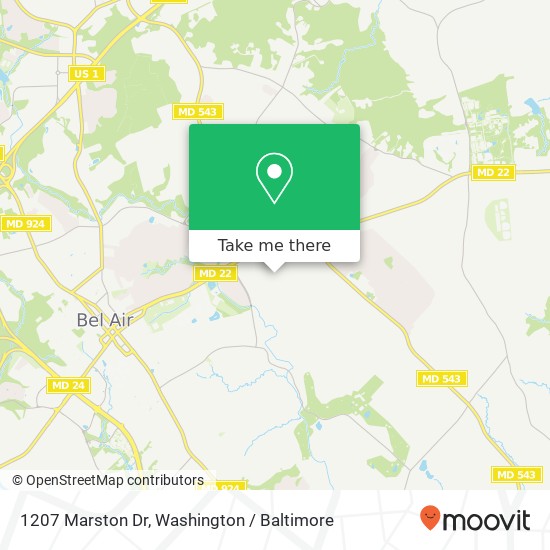 1207 Marston Dr, Bel Air, MD 21015 map