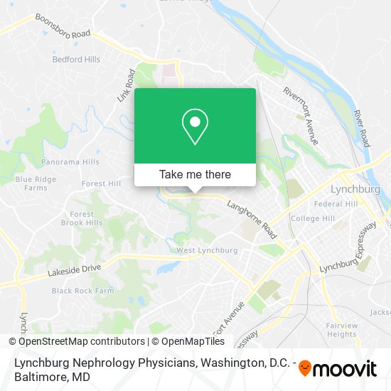 Lynchburg Nephrology Physicians map