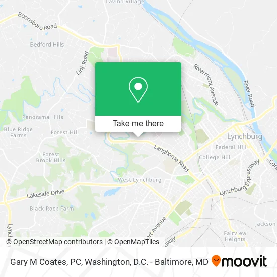 Gary M Coates, PC map