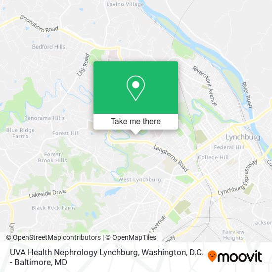 UVA Health Nephrology Lynchburg map