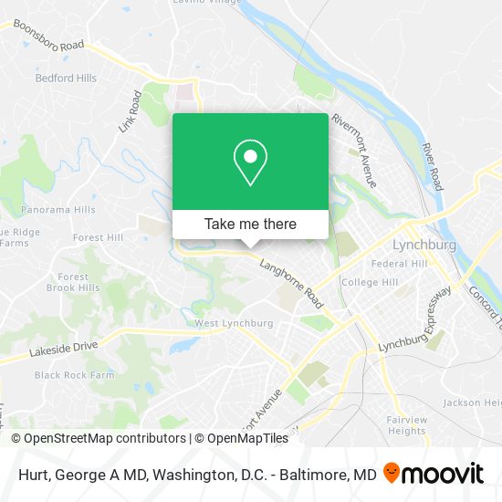 Hurt, George A MD map