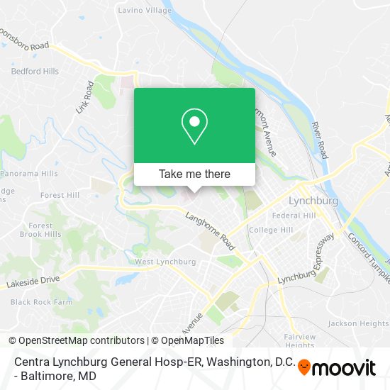 Centra Lynchburg General Hosp-ER map