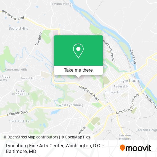 Mapa de Lynchburg Fine Arts Center