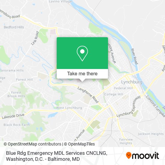 Mapa de Blue Rdg Emergency MDL Services CNCLNG