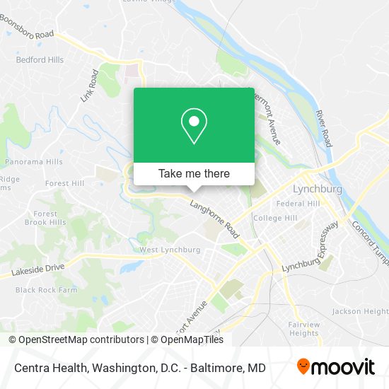 Mapa de Centra Health