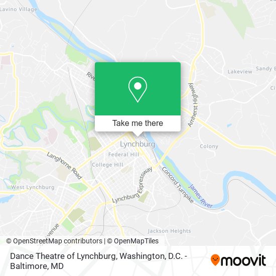 Mapa de Dance Theatre of Lynchburg