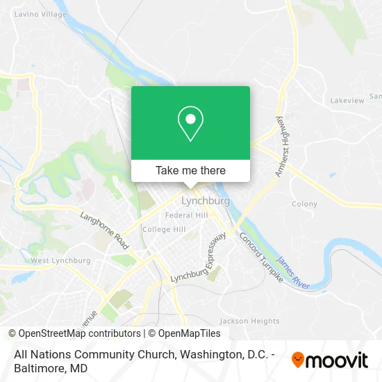 All Nations Community Church map