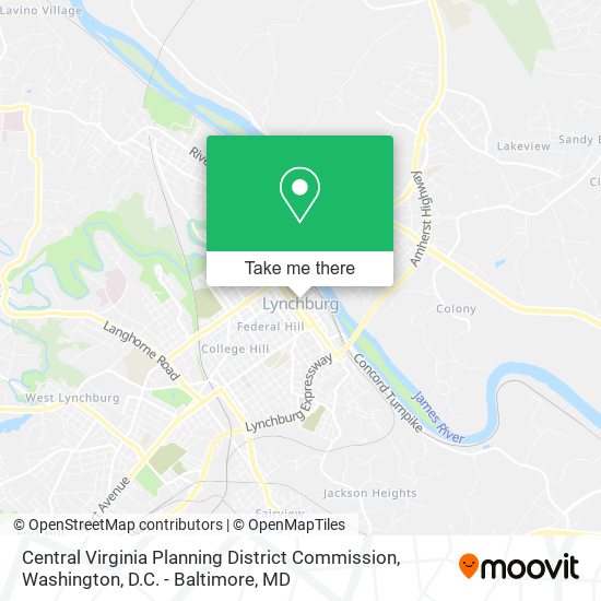 Mapa de Central Virginia Planning District Commission