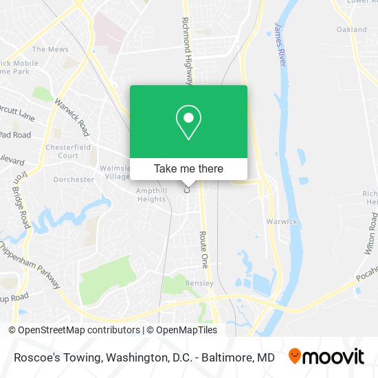Roscoe's Towing map