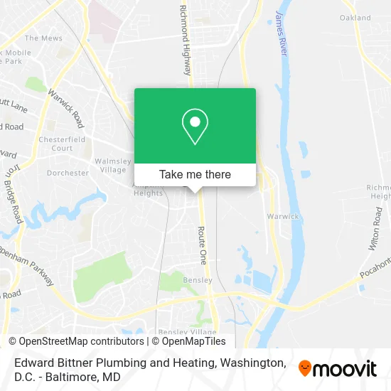 Edward Bittner Plumbing and Heating map