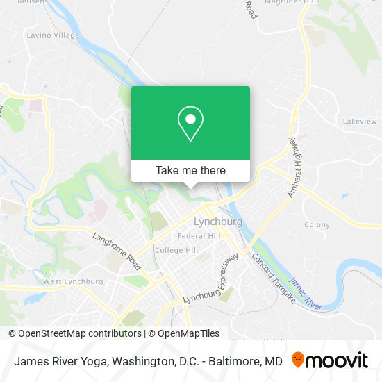 James River Yoga map