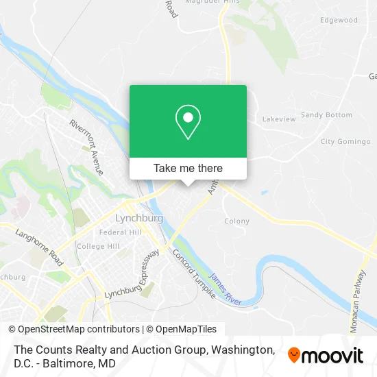 The Counts Realty and Auction Group map