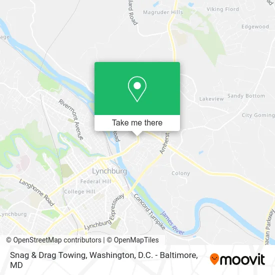 Snag & Drag Towing map