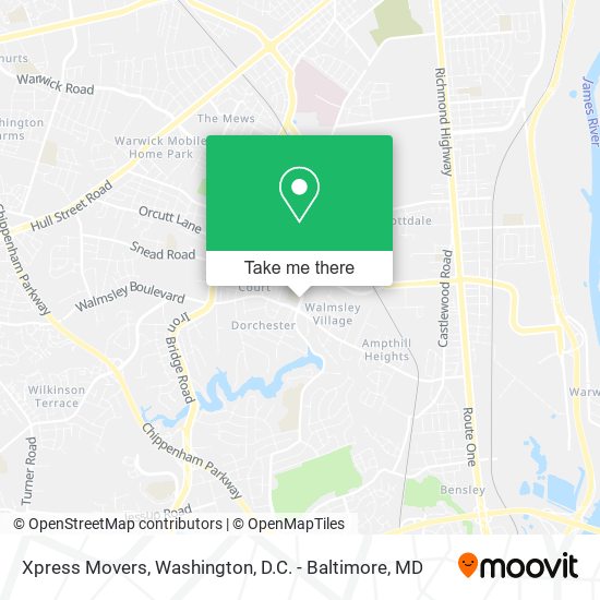 Mapa de Xpress Movers