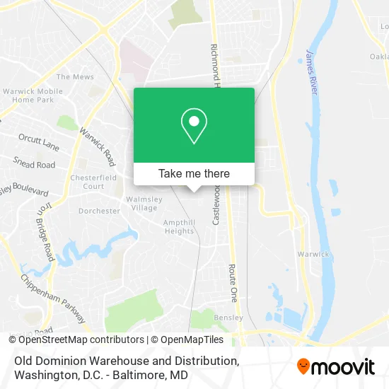 Old Dominion Warehouse and Distribution map