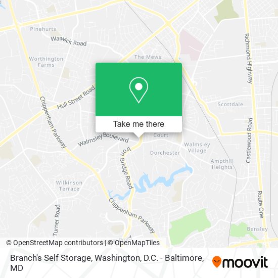 Branch's Self Storage map