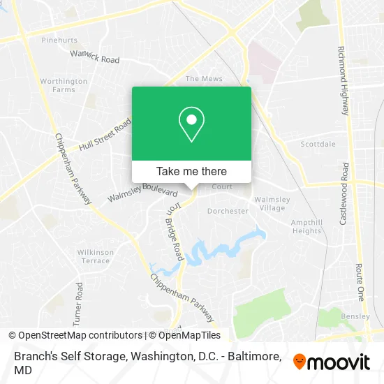 Branch's Self Storage map