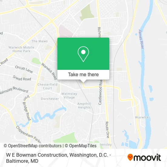 W E Bowman Construction map