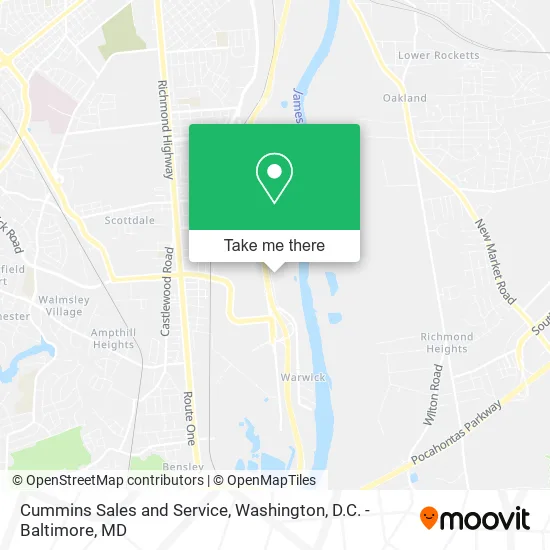 Cummins Sales and Service map