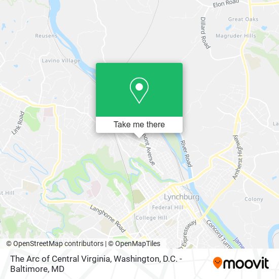 The Arc of Central Virginia map