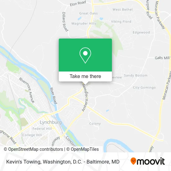 Kevin's Towing map