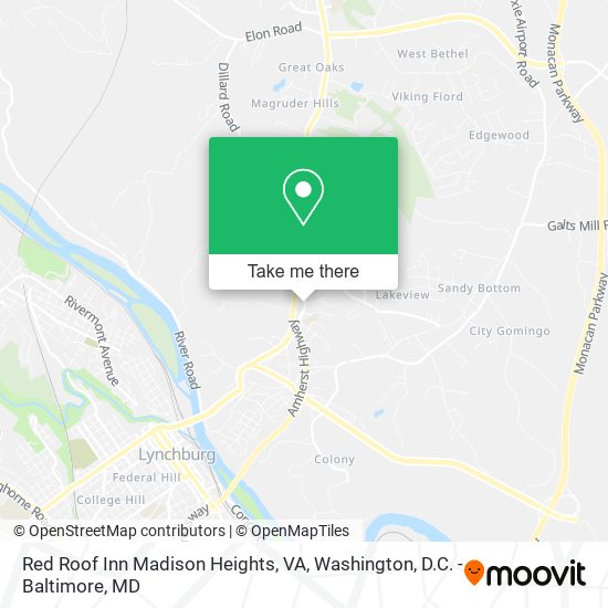 Mapa de Red Roof Inn Madison Heights, VA