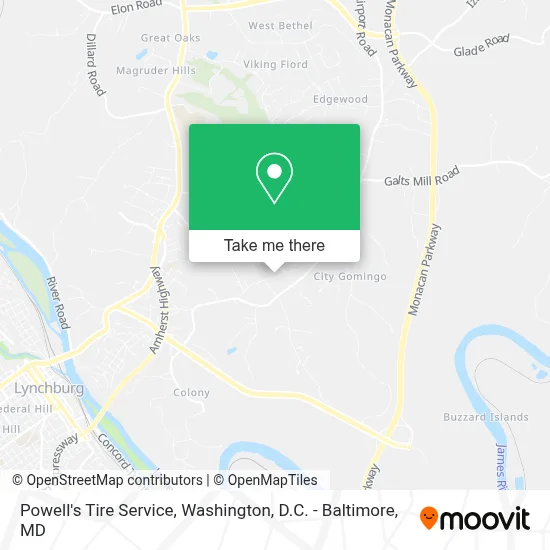 Powell's Tire Service map