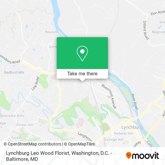 Mapa de Lynchburg Leo Wood Florist