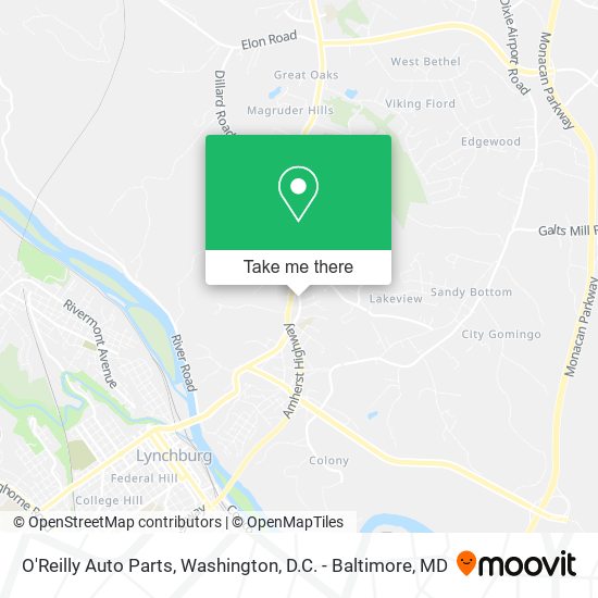 O'Reilly Auto Parts map