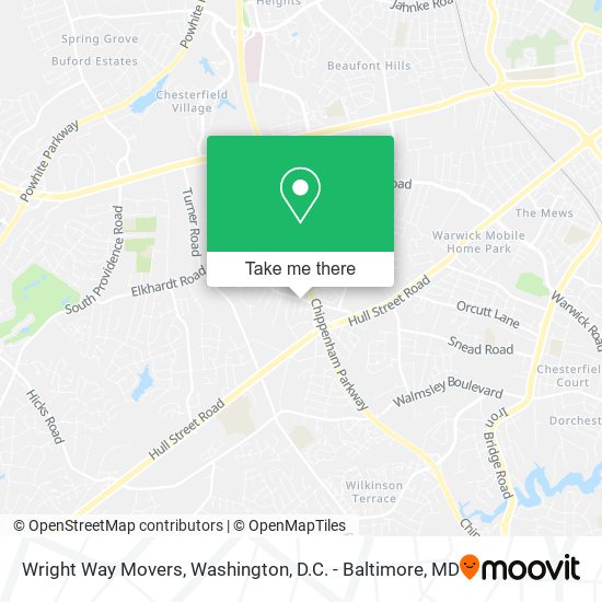 Wright Way Movers map