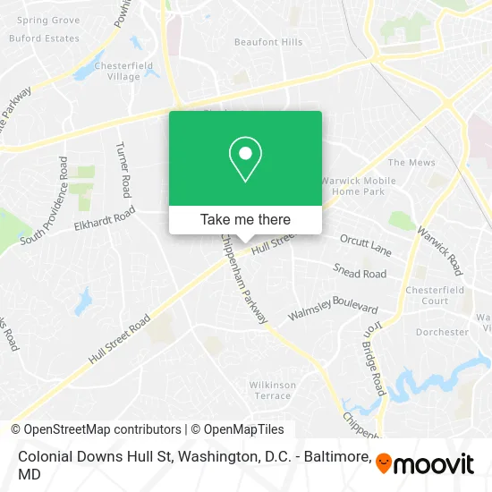 Colonial Downs Hull St map
