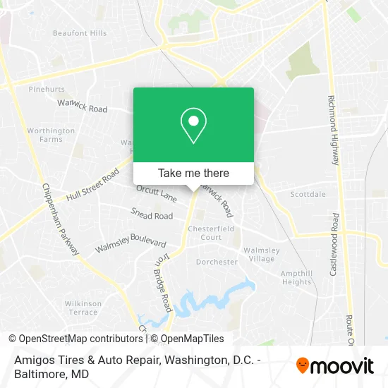 Amigos Tires & Auto Repair map
